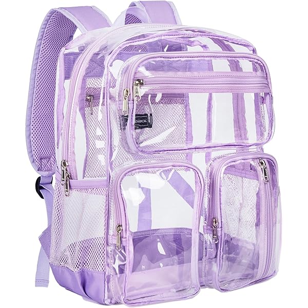 Mochila Transparente Grande Y Resistente: Mochila Transparente De PVC Transparente A Prueba De Congelacion Con Correas Ajustables Para El Trabajo Control De Seguridad Eventos Deportivos Negro