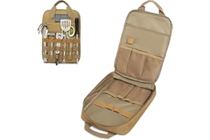 Lemubeane Tactical Camp Kitchen Organizer Camping Cooking Utensils Bag for BBQ, Picnic, Travel & Hiking (Bag Only)