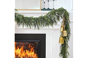 NNG 2 Pcs 6FT Christmas Norfolk Pine Garlands,Realistic Artificial Green-Gradient Pine Garland,Faux Greenery Garlands for Xmas Mantle Table Wall Fireplace Stairs Indoor/Outdoor Decor