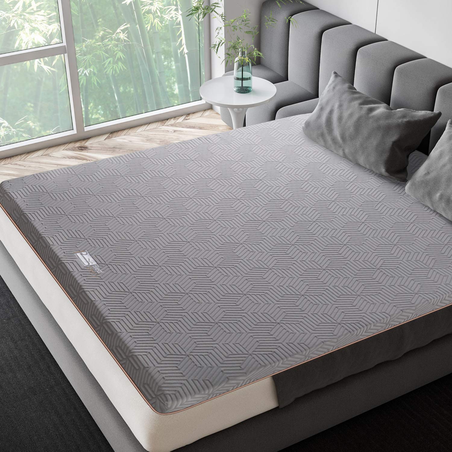 BedStory 3 Inch Memory Foam Mattress Topper Queen, Cooling Gel & Bamboo Charcoal Infused Bed Toppers, Foam Mattress Pad with Breathable Removable Cover, CertiPUR-US Certified High-Density Memory Foam