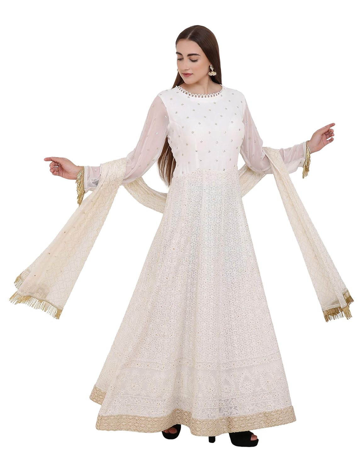 white chiffon salwar suit