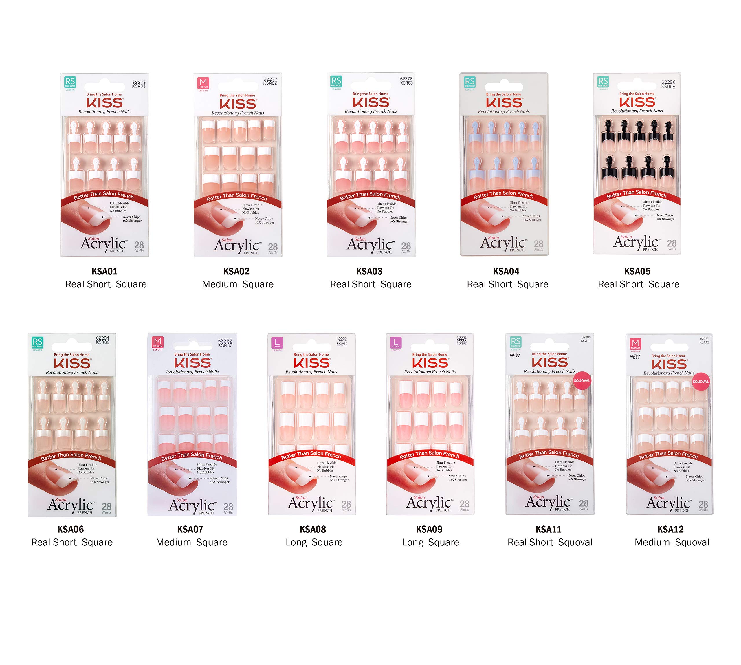 Kiss Salon Acrylic French 28 Nails (KSA09) - Image 7