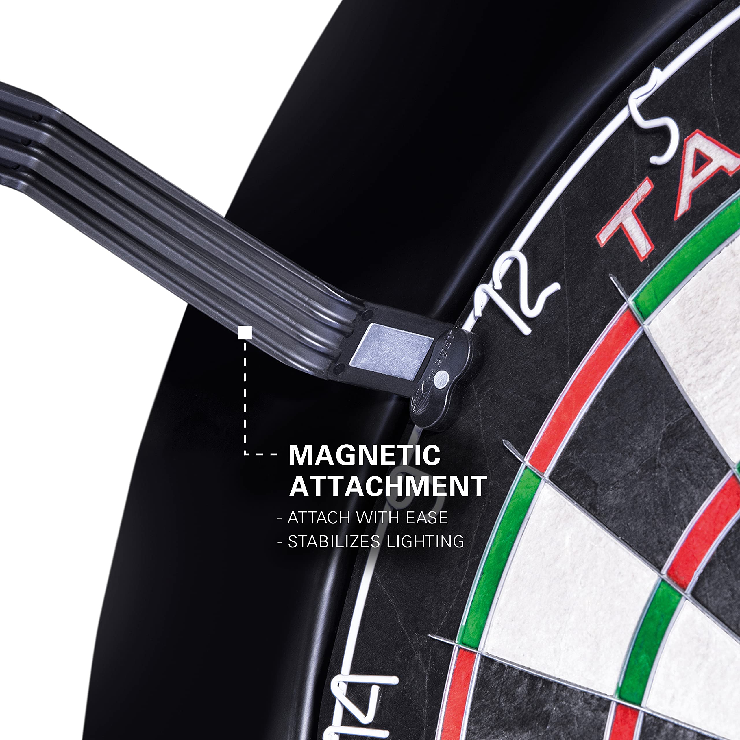 Target Darts Corona Vision Dartboard Lighting System, Schwarzer Rahmen | Weißes LED Dart Board Surround Ringlicht mit magnetischen Füßen | Schatten eliminierendes Dartboard Licht | Professionelle Dart 4