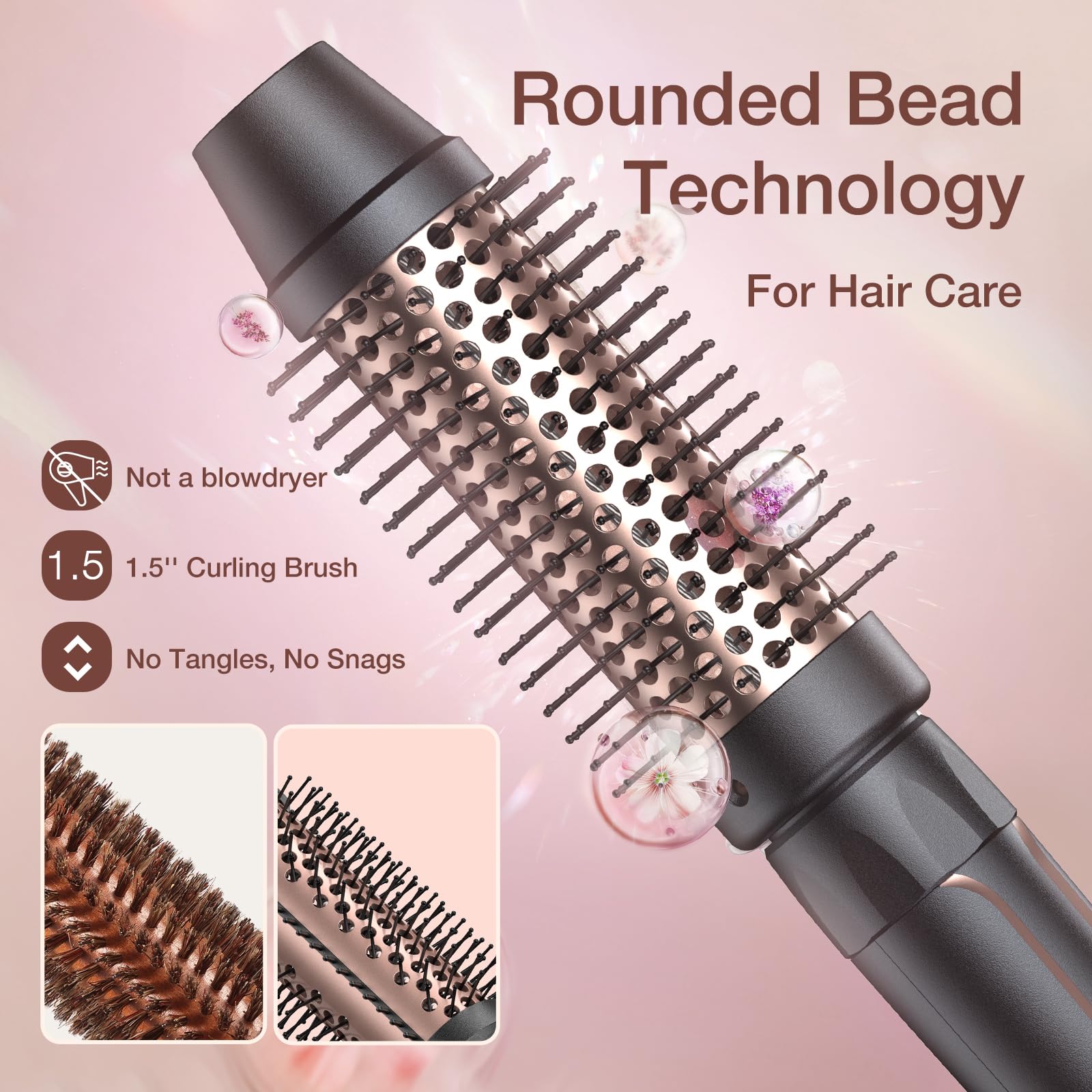 5 in 1 Curling Iron Set-Instant Heat Hair Curling Wand Set with Curling Brush,4 Interchangeable Ceramic Wands (0.35-1.25”) and Heat Protective Glove & 2 Clips for Girls and Women
