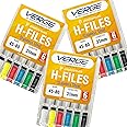 Dental Endodontic 31mm Endo H Files (3 Packs of 6) (18 Total Stainless Steel Hedstrom Files) (Assorted #45 - #80)