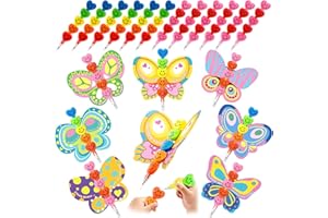 JoyFiesta 28 Pcs Valentines Gifts for Kids with Stacking Heart Pencils, Kids Valentines Day Cards for School with 7-Design Bu
