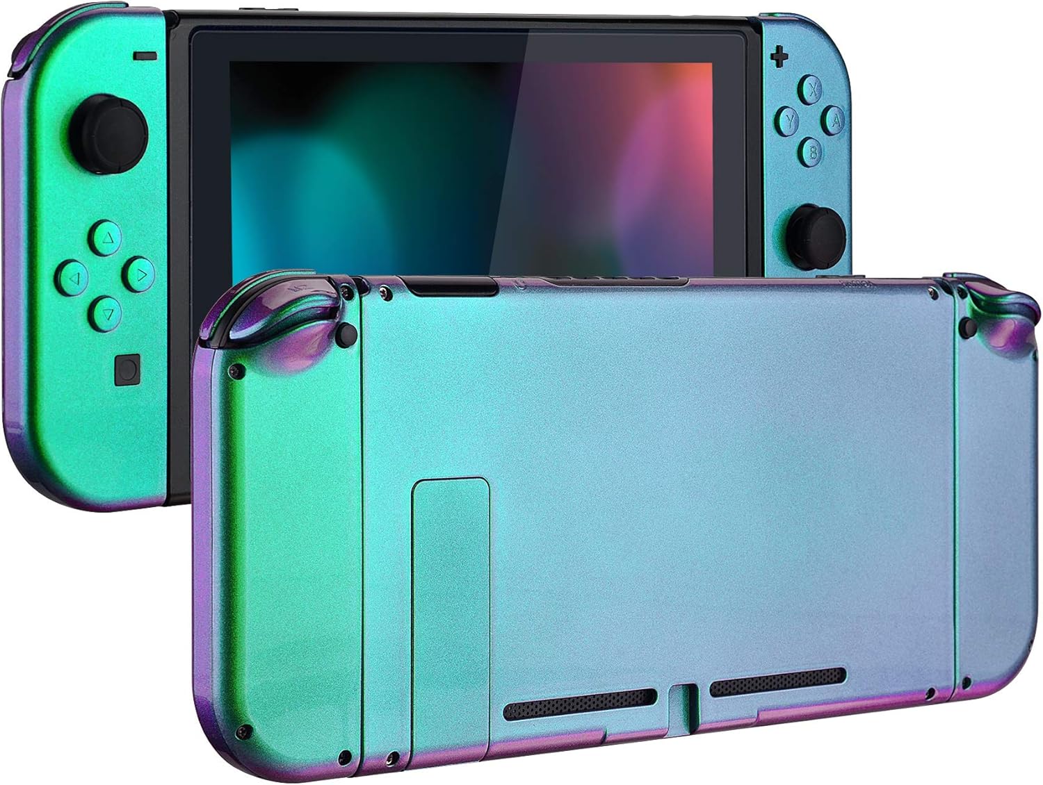 eXtremeRate Glossy Back Plate for Nintendo Switch Console, NS Joycon