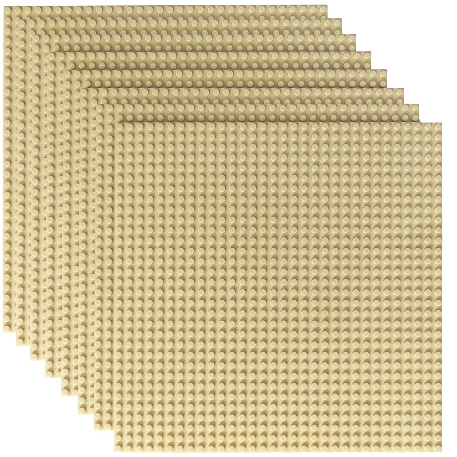 HUIZDQ 8 Pack Classic Baseplates Building Plates for Building Bricks 100% Compatible with All Major Brands-Baseplate, For Kids 3 Years Up, 10" x 10", Sand — image 1