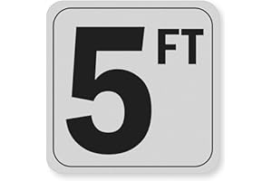 AOOCY 5FT Pool Depth Stickers, Anti-Slip Vinyl Markers - 6x6 Inches, Waterproof, Safety Number Signage for Swimming Pool Decks (5 ft)