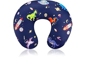 GFU Nursing Pillow Cover, Newborn Breastfeeding Pillow Case for Boys and Girls, Soft Baby Breastfeeding Pillow Slipcover, Fit for Standard Infant Nursing Pillows, Dark Blue Space Dinosaur