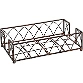 Boston International Arch Design Guest Towel Napkin Holder Caddy, Aged Chestnut