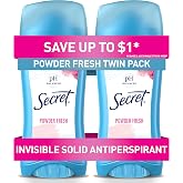 Secret Anti-Perspirant Deodorant Invisible Solid Powder Fresh Twin Pack 5.20 oz