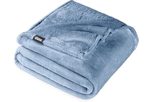 Bare Home Fleece Blanket - Full/Queen - Ultra-Soft Lightweight for Bed, Sofa, and Couch - Luxury Microplush - Cozy Warm Blanket (Full/Queen, Coronet Blue)