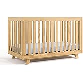 Storkcraft Beckett 3-in-1 Convertible Crib (Natural) – GREENGUARD Gold Certified, Fits Standard Crib Mattress, Converts to Toddler Bed and Daybed, 4 Adjustable Mattress Heights, Grow-with-Me Design