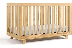 Storkcraft Beckett 3-in-1 Convertible Crib (Natural) – GREENGUARD Gold Certified, Fits Standard Crib Mattress, Converts to Toddler Bed and Daybed, 4 Adjustable Mattress Heights, Grow-with-Me Design