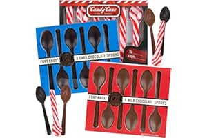 NEEDZO Candy Stirring Spoon Assortment with Peppermint, Milk and Dark Chocolate Flavors, Edible Stirrers for Hot Cocoa, 24 Total Pieces (Pack of 3)