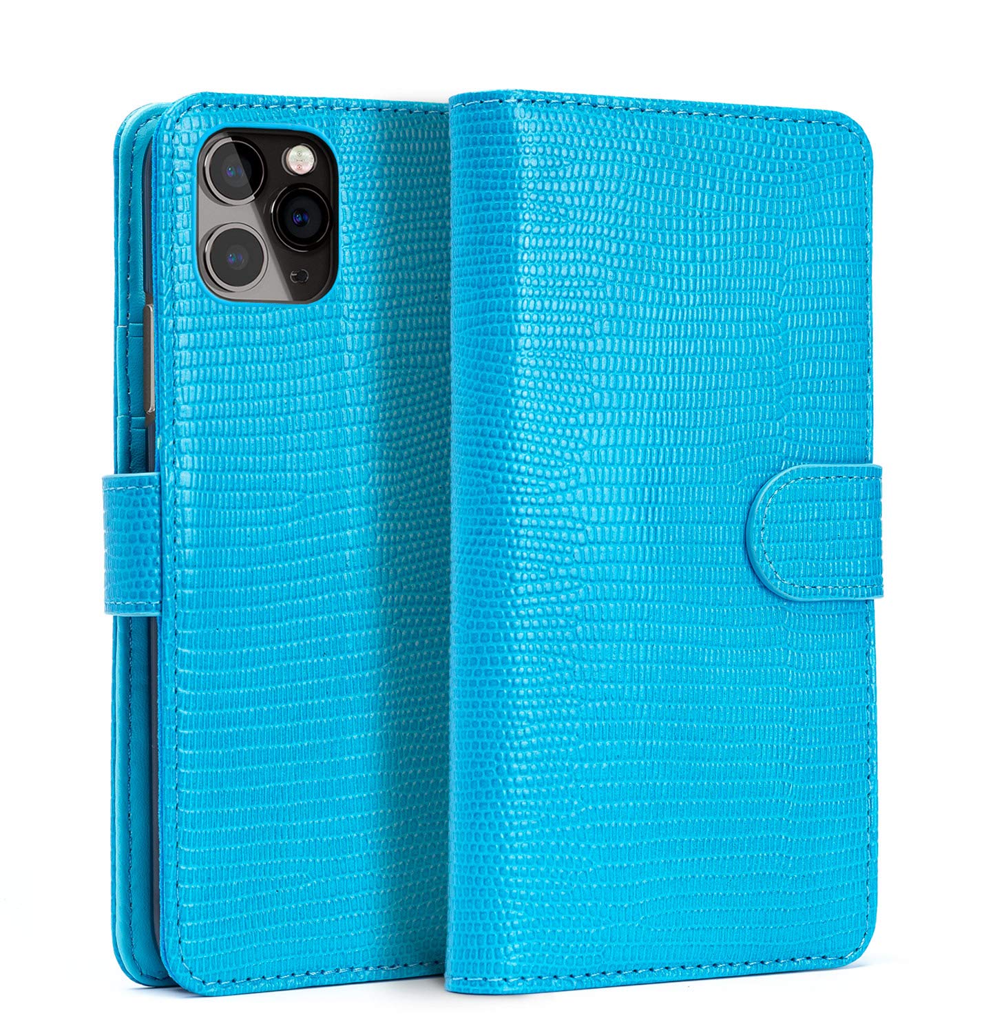 iPhone 11 Wallet Case Trop Saint Leather Cover Lizard Pattern Shockproof Handmade Protective Skin wi