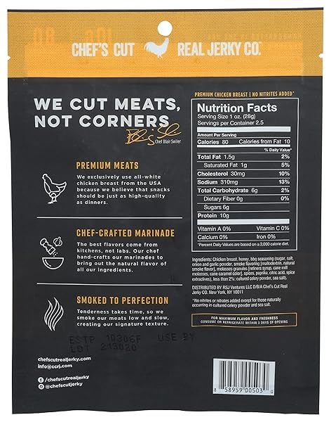 CHEF’S CUT TENDER REAL CHICKEN JERKY | HONEY BARBECUE | 2.5 OZ