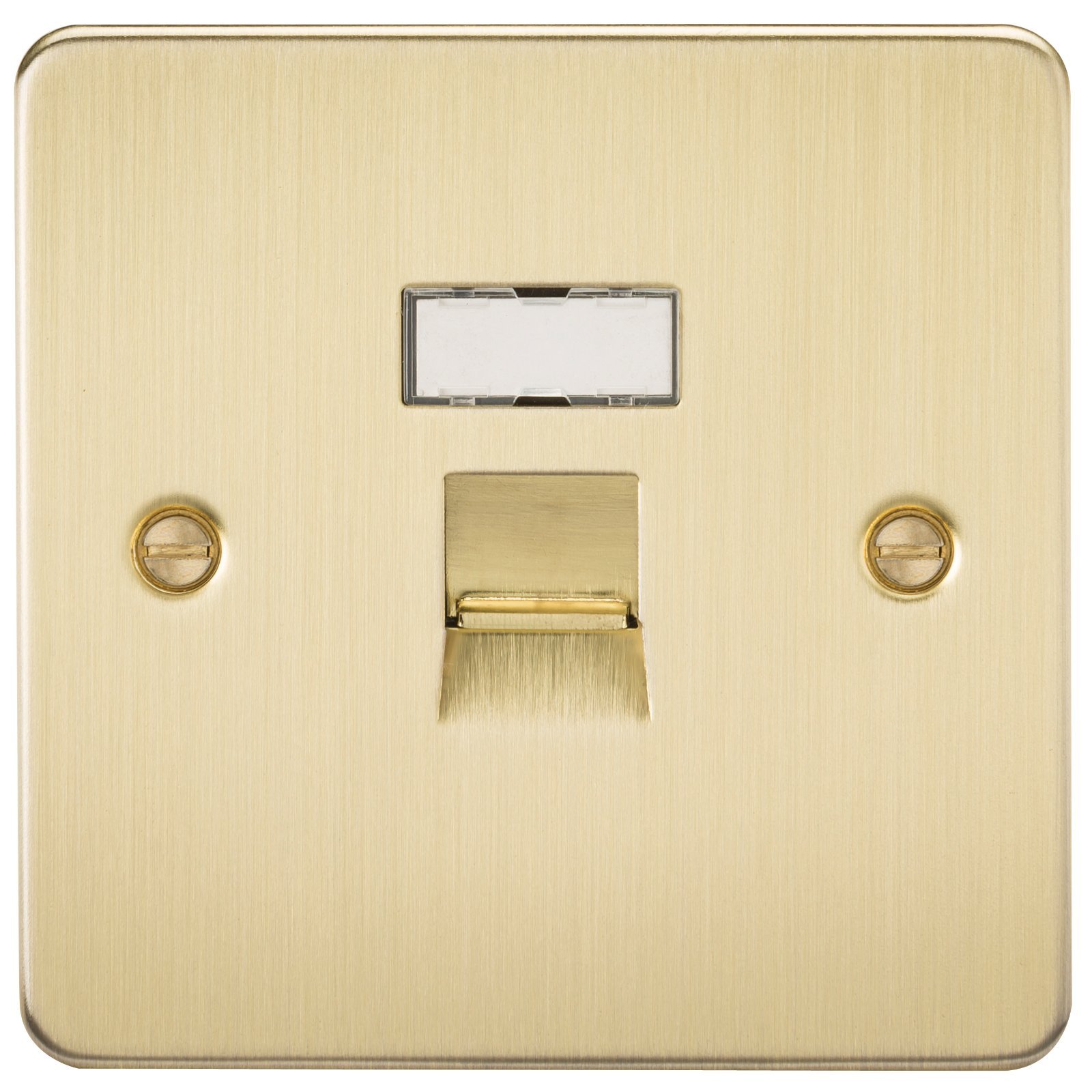 Knightsbridge FPAVRJ45BB Flat Plate Rj45 Network Outlet-Brushed Brass, 230 V