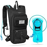 LASUK Hydration Backpack, Tactical Molle Water with 2L TPU Water Bladder, for Men Women Lightweight Water Backpack, Hydration Pack for Hiking, Biking, Climbing and Hunting