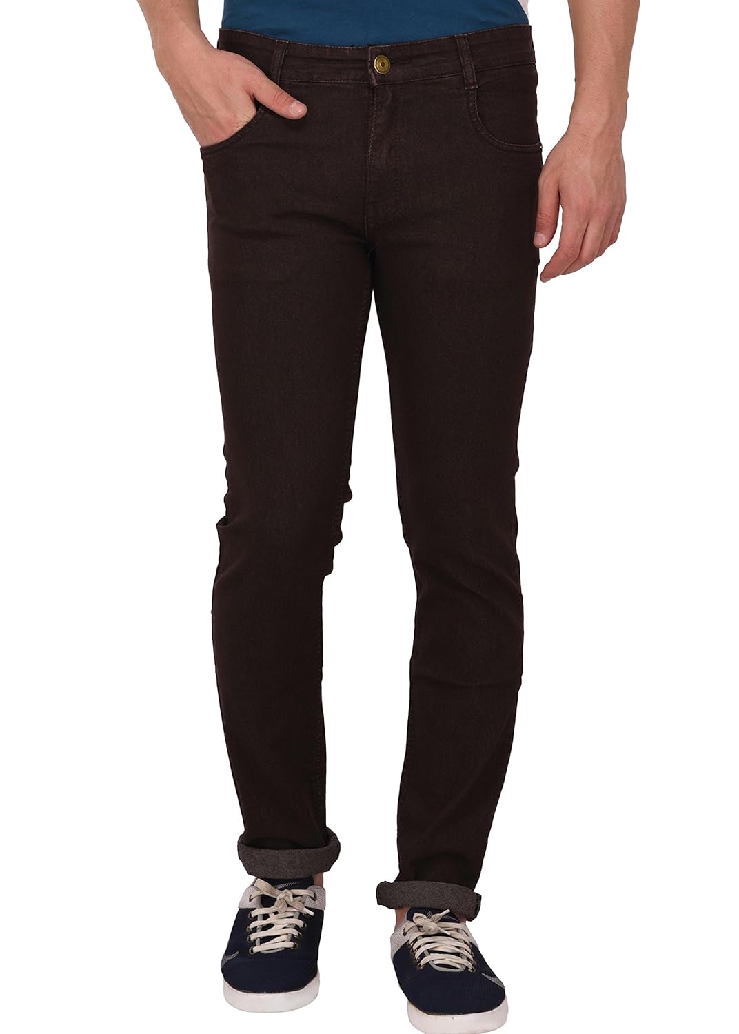 studio nexx men's regular fit stretch jeans (coffee)