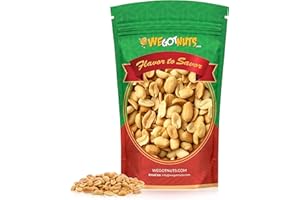 Roasted Unsalted Peanuts 5 Pounds (80oz) By We Got Nuts – Premium Quality Kosher Peanut – Healthy & Natural Rich Flavor Snack – Great For DIY Homemade Peanut Butter – Air-Tight Resealable Bag Package