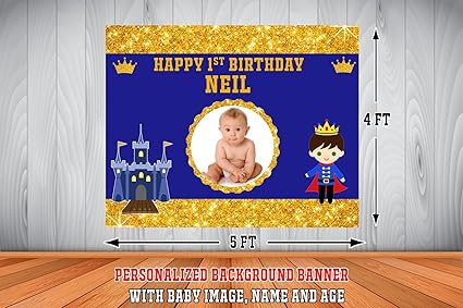Wow Party Studio Personalized Prince Theme Birthday Background Flex