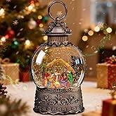 Nativity Scene Christmas Snow Globes, 10.24" Electric Light up Snow Globe Christmas, Festive Song 6H Timer & Dual Power, Musical Snowglobes Christmas Decorations Indoor Snowglobe Ornament
