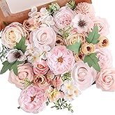 Garisey Artificial Flowers Combo for DIY Wedding Bouquets Combo Centerpieces Arrangements Party Bridal Baby Shower Home Decorations-Blush Pink