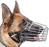 Dog Chrome Metal Muzzles Wire Basket Adjustable