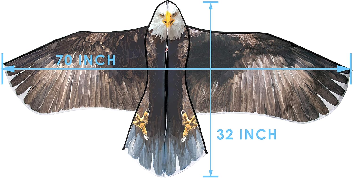 JEKOSEN 70" Bald Eagle Huge Kite for Kids and Adults Single Line String Easy to Fly for Beach Trip Park Family Outdoor Games and Activities: Toys & Games