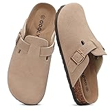 ODOLY Genuine Suede Clogs for Women Men Soft Cork