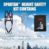 JSP SPARTAN Fall Arrest Kit Harness Lanyard Black Height Safety EN 361 EN 355 view 3