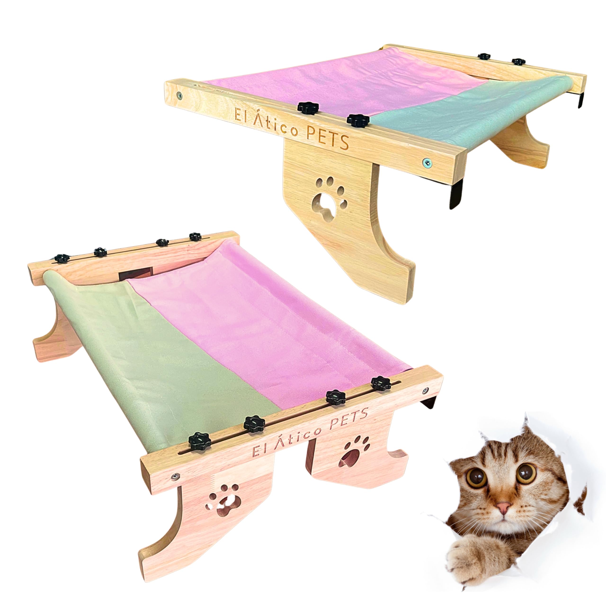 EL ÁTICO PETS Cat Hammock Window. Use Hanging on 2 Legs or on the Floor with 4 Legs. Bed Radiator. Hammock Window. Large Bed, Cat Bed. Bed for Cats