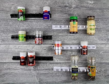 Gewürzregal ohne Bohren Clips - Gewürz Organizer zum Kleben - 6 Streifen für 30 Gewürze
