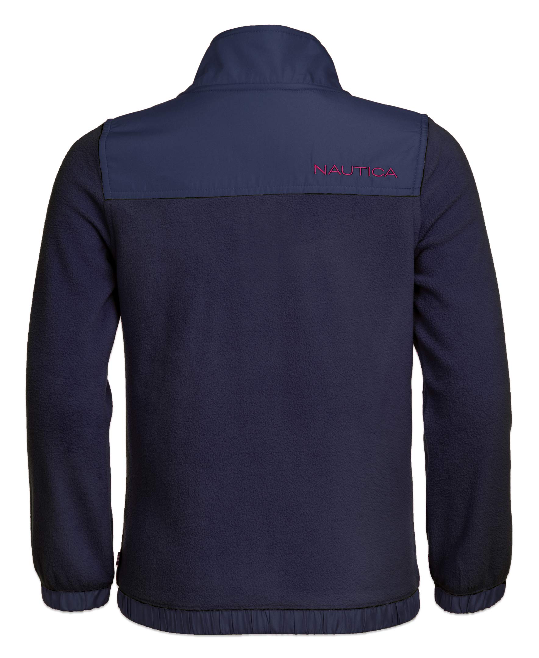 Nautica Girls' Full-Zip Fleece Jacket, Signature Logo Design, Lightweight & Wind Resistant