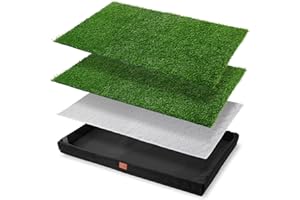 LOOBANI Dog Grass Pad with Tray, Lightweight Oxford Cloth Tray for Potty Training, 21.6 * 33.4 in