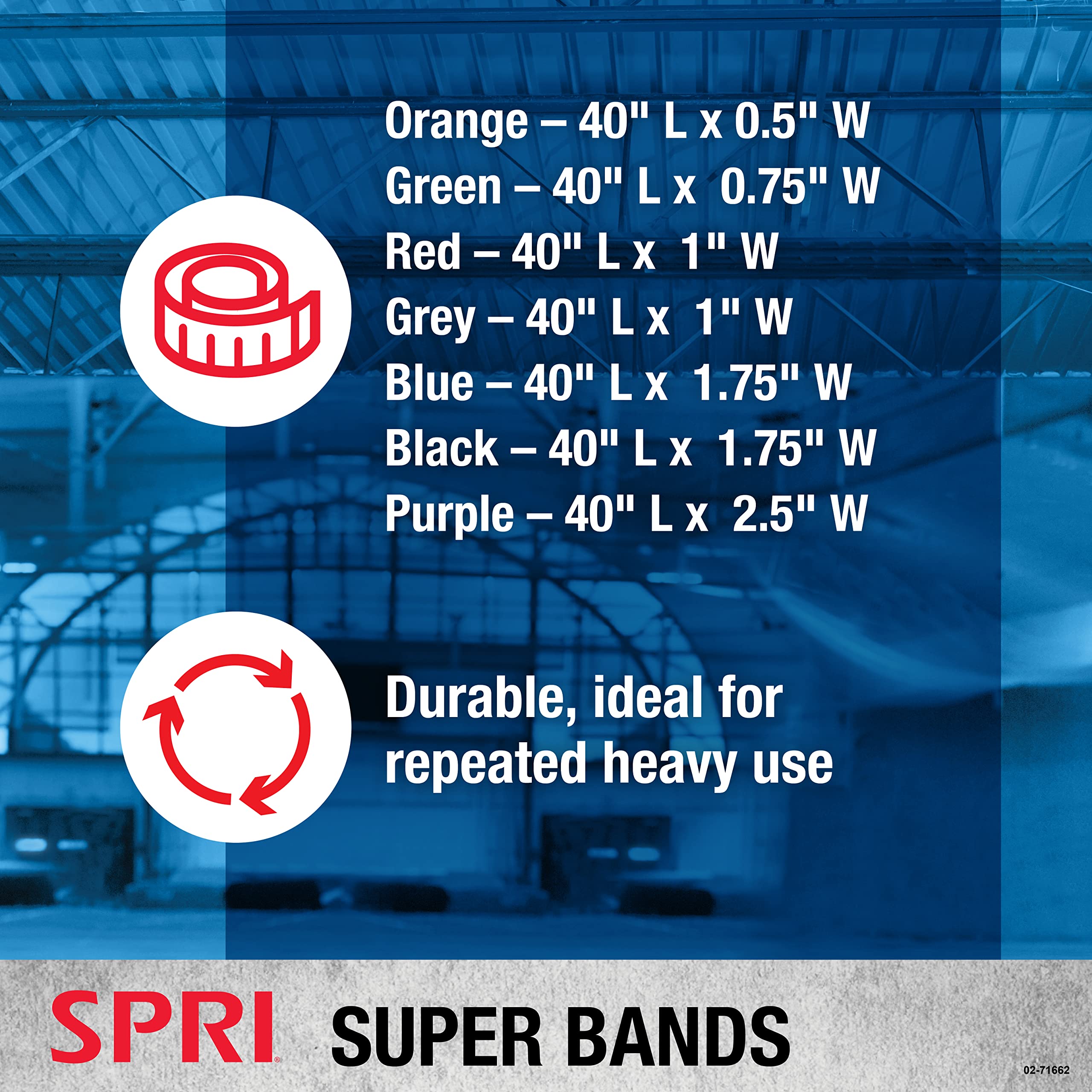 SPRI Superbands - Resistance Band for Assisted Pull-ups, Core Fitness, and Strength Training Resistance Exercises - Versatile Tool for Flexibility, Stamina, and Balance - 1