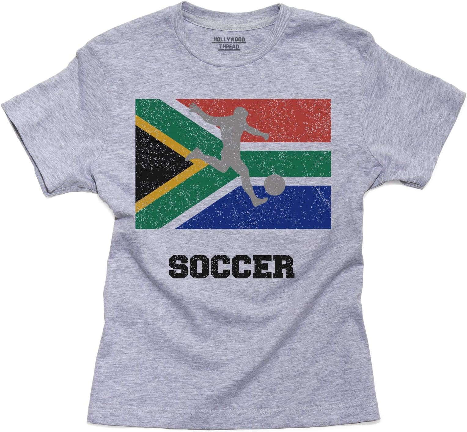 Hollywood Thread South Africa - Olympic - Soccer - Flag - Silhouette Youth Size T-Shirt