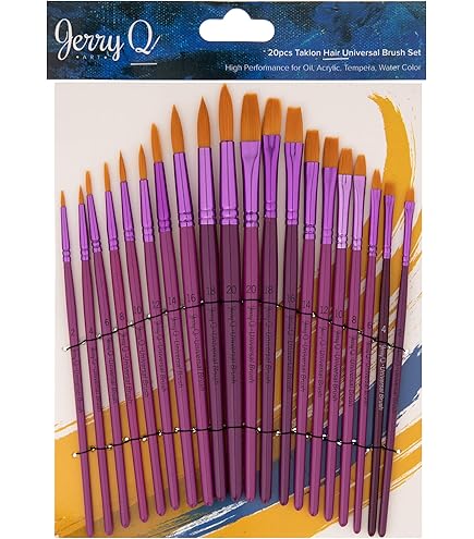 9 Pack: Golden Taklon Flat Variety Brush Set By Craft Smart