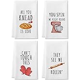 DETIHO Cute Kitchen Towels, Funny Dish Towels Tea Towels for Kitchen Baking, Baking Gifts for Women Mom, Drying Decor Accessories (A03)