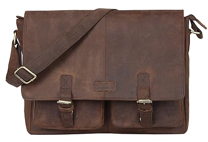 LEADERACHI-100% Genuine Hunter Leather Crossbody Messenger Bag [Catania] Summer Sale Special