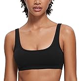 CRZ YOGA Butterluxe Mini Bra for Women - Scoop Neck Low Impact Wireless Sports Yoga Padded Workout Cami