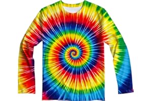 DMPROD Kids Tie Dye Sun Protection Shirt UPF 50+ Long Sleeve Rash Guard Swim Shirts for Boys Girls