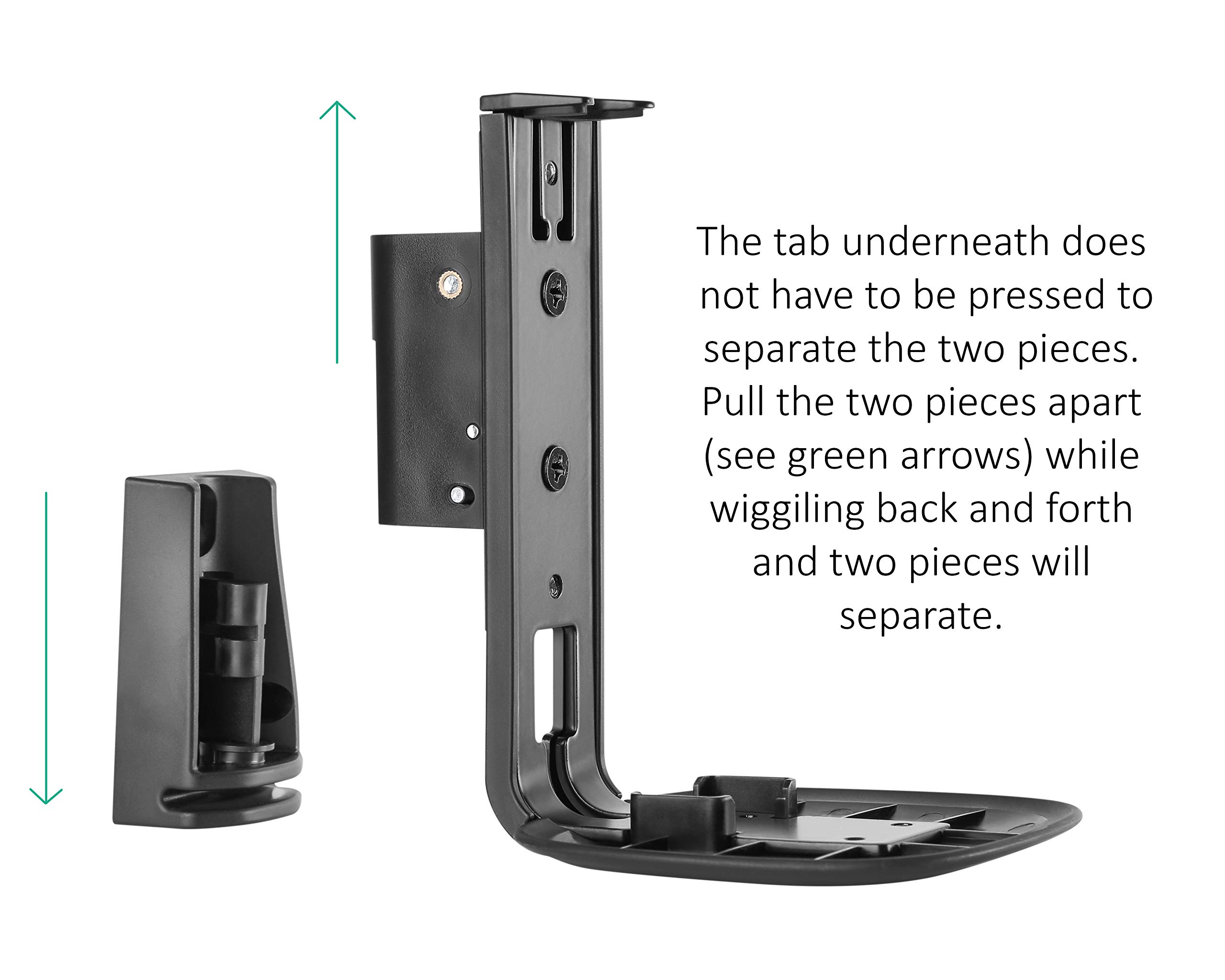 ynVISION.DESIGN Adjustable Wall Mount Bracket Compatible with Sonos One, One SL, and Play:1 Speaker | 2 Pack | (Black)