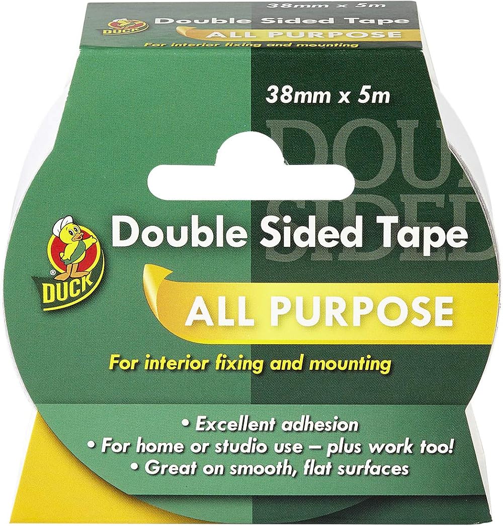 Duck Double Sided Tape 38mm x 5m Clear Adhesive Mounting Tape