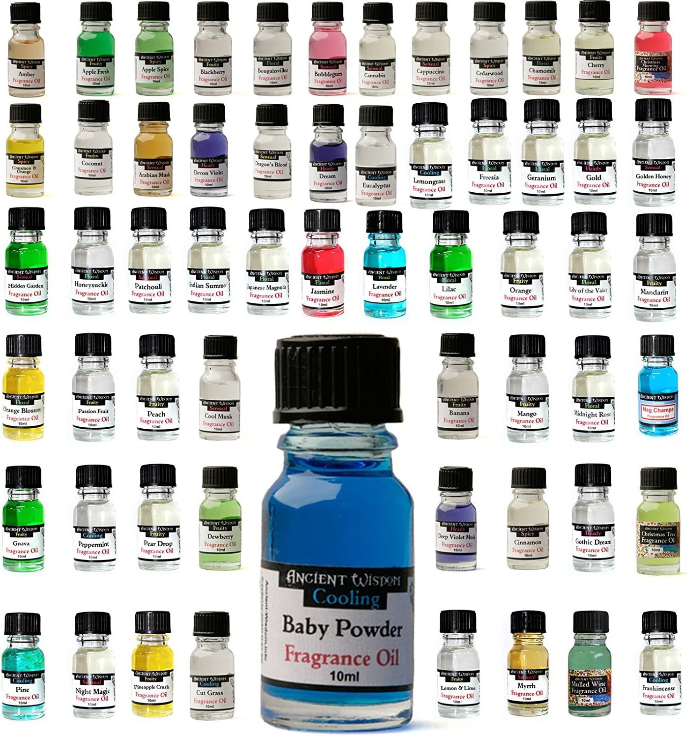 Garden Fragrance Oils - Economy Pack of Favourites - Hidden Garden, Cut Grass, Orange Blossom, Devon Violet, Lavender - for Aromatherapy and Oil Burners