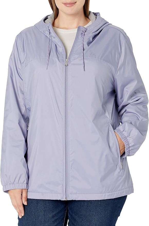 Buy Calvin Klein Womens Plus Sized Zip Front Windbreaker at Amazon.in