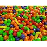 Mini Fruit Shaped Candy Crunchy Banana Strawberry Orange Grape Apple 2 lbs | Bulk Bag Retro Nostalgic Sweets for Pinatas Bowls Dishes Buffets Snacking