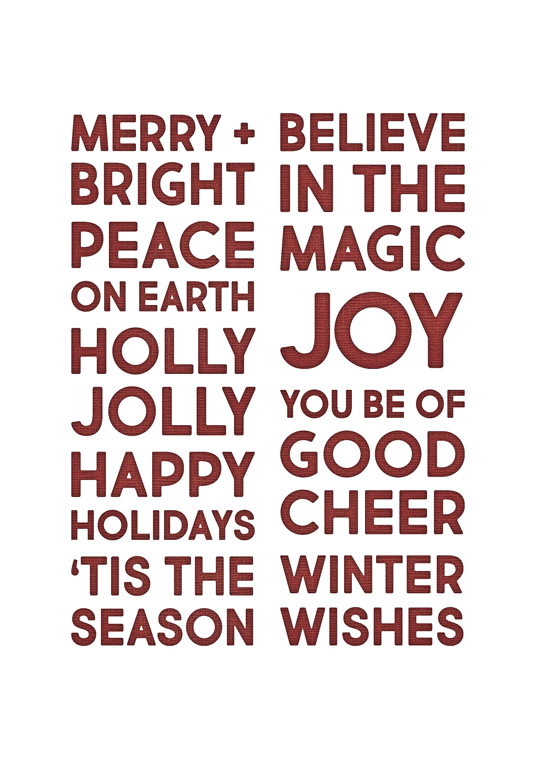 Sizzix Thinlits Die Set 9PK Bold Text Christmas by Tim Holtz, Grey, One Size